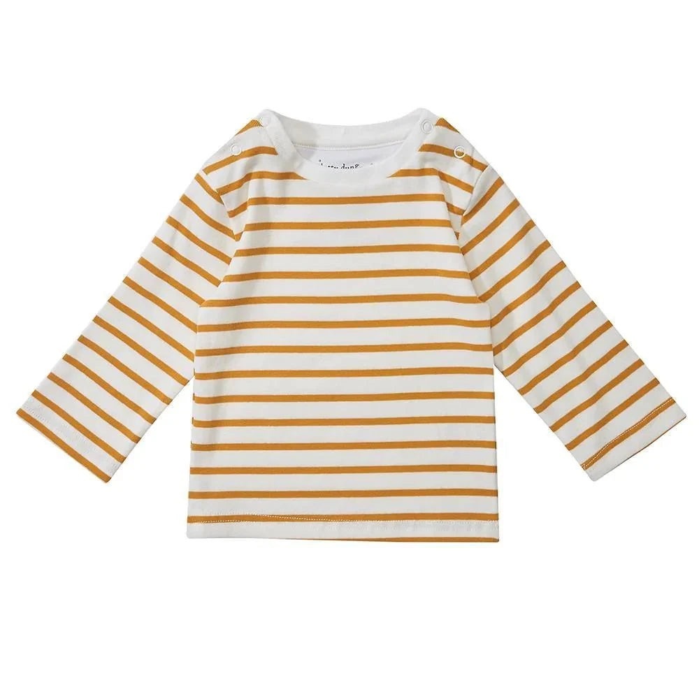 Dotty dungarees Ochre Breton Stripe Top